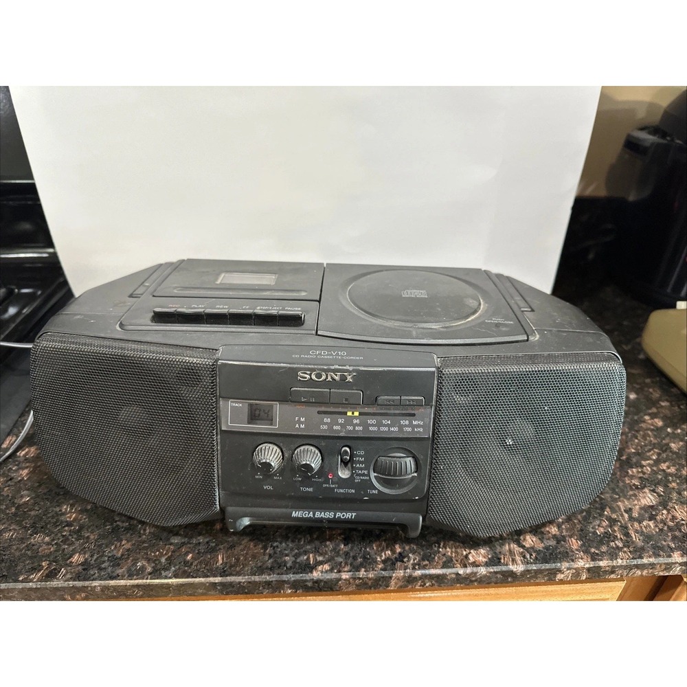 Sony CFD-F15 Boombox CD Radio Cassette Player Recorder 1997 Vintage Tested Works